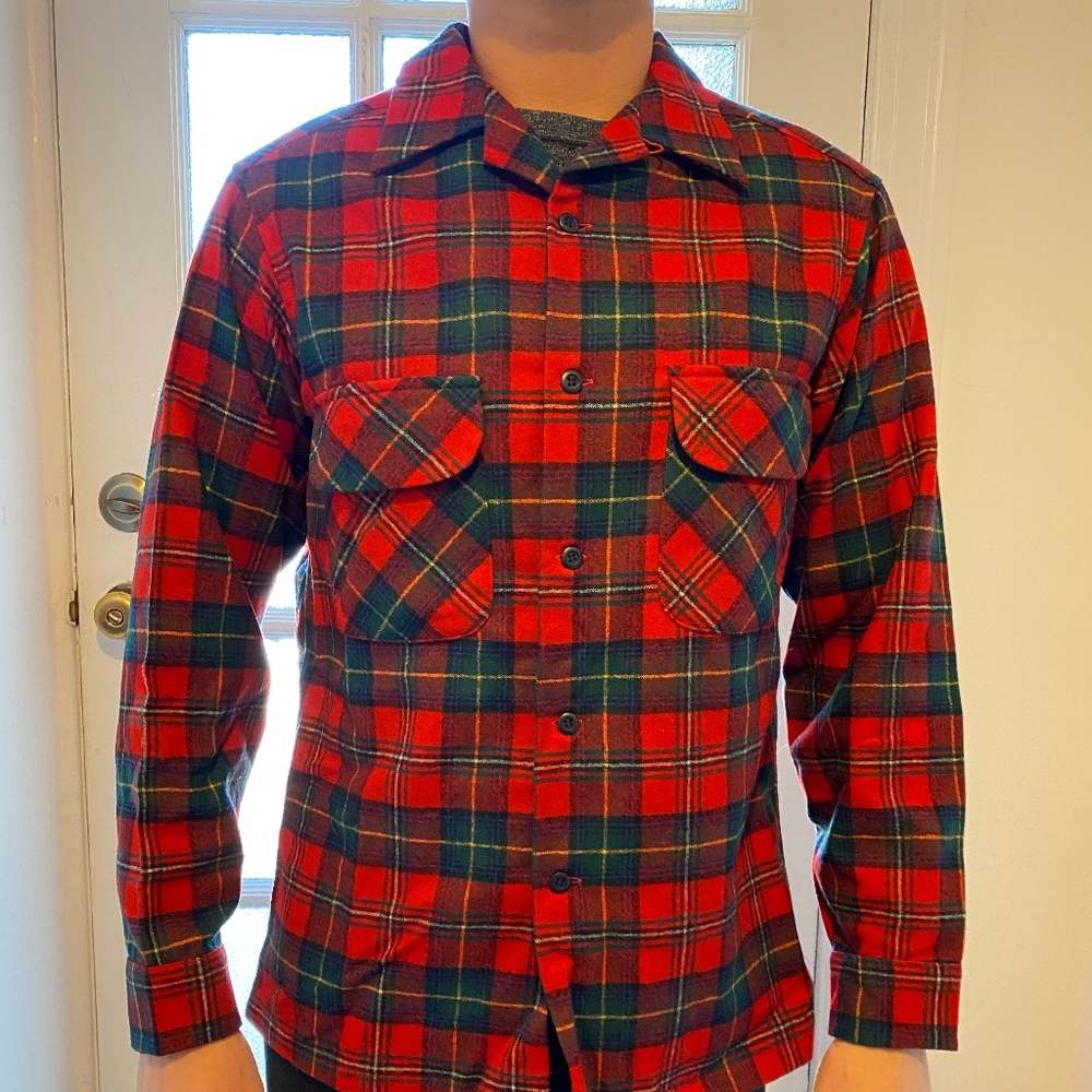Medium Red Vintage Pendleton Wool Flannel